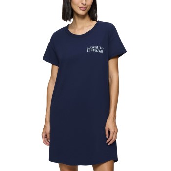 Triumph Nightdress Short Sleeve Marineblå bomuld 36 Dame