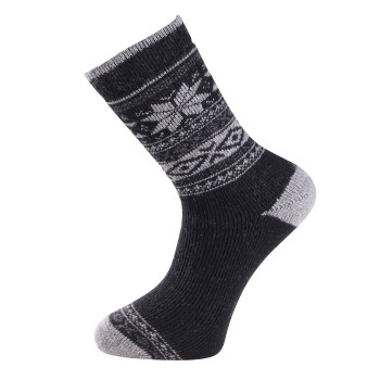 Trofé Trofe Knitted Patterned Wool Sock Strømper Sort Str 35/38 Dame