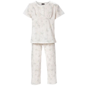 Trofé Trofe Romantic Floral Pyjama Hvid bomuld Small Dame