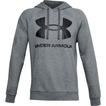 Se Under Armour Rival Fleece Big Logo Hoodie Grå Small Herre ved Timarco