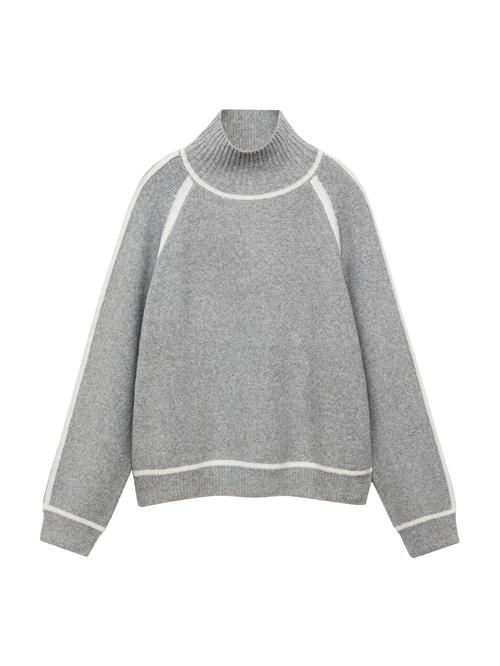 MANGO Pullover 'Fran'  grå-meleret / hvid