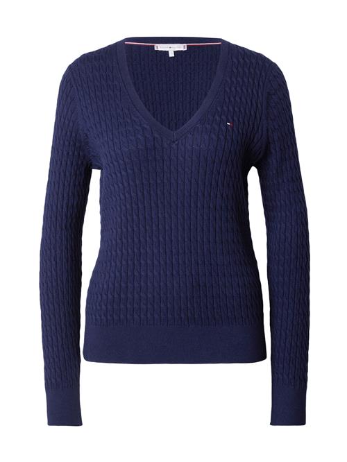 TOMMY HILFIGER Pullover 'Cable'  navy / mørkeblå / rød / hvid