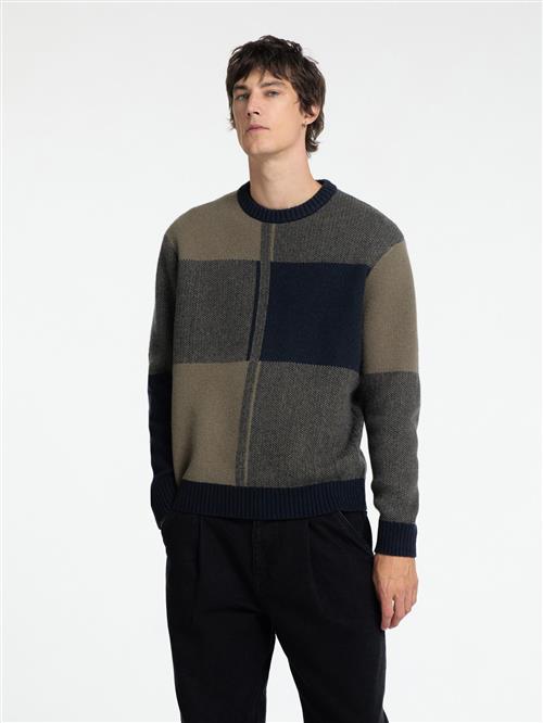 SELECTED HOMME Pullover  mørkegrøn / sort