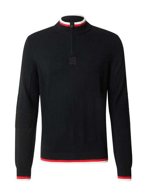 Se HUGO Pullover 'Selo'  rød / sort / hvid ved About You