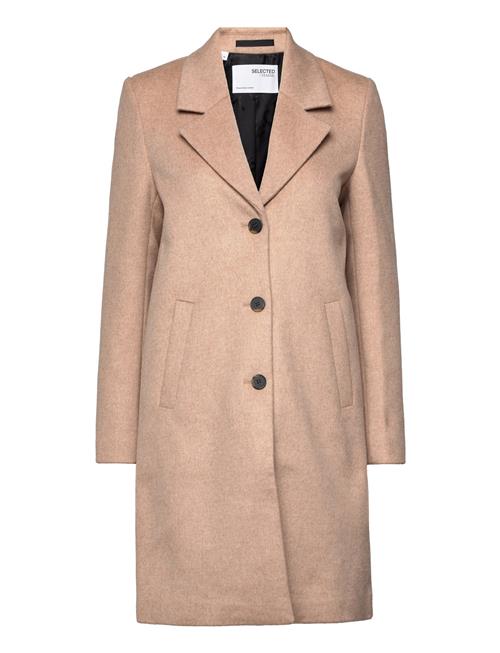 Slfmette Wool Coat B Selected Femme Beige