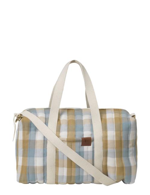 Quilted Gym Bag - Cottage Blue Checks Fabelab Patterned