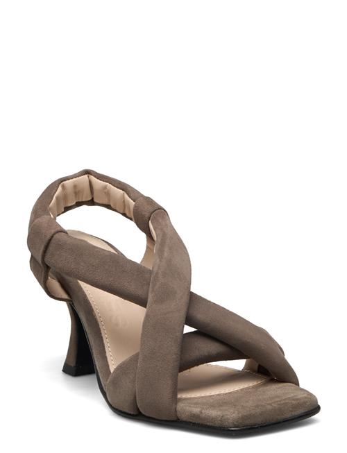 Slfashley Suede High Heel Sandal Selected Femme Brown