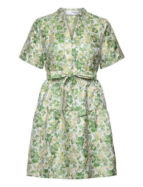 Selected Femme Slfmoda Ss Short Jacquard Dress B Selected Femme Green