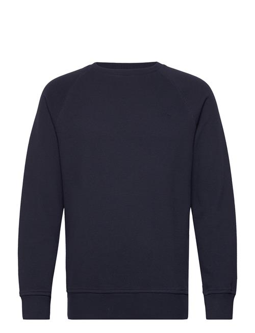 Se GANT Waffle Texture C-Neck GANT Navy ved Booztlet