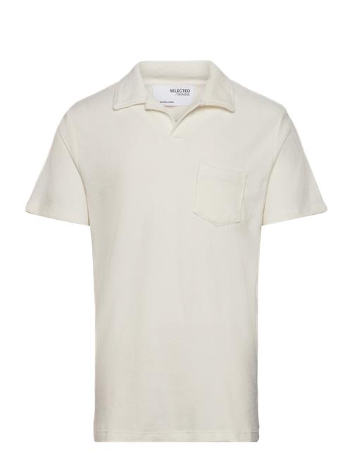 Se Selected Homme Slhrelax-Terry Ss Resort Polo Ex Selected Homme Cream ved Booztlet