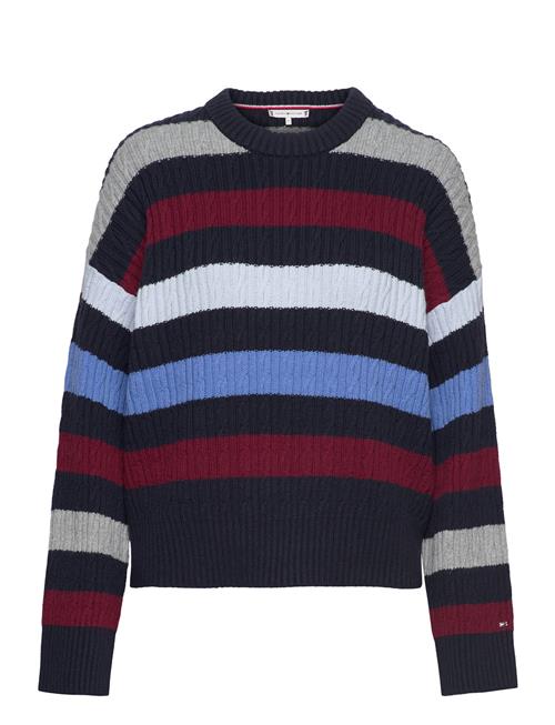 Tommy Hilfiger Cable Rwb Stripe C-Nk Sweater Tommy Hilfiger Patterned