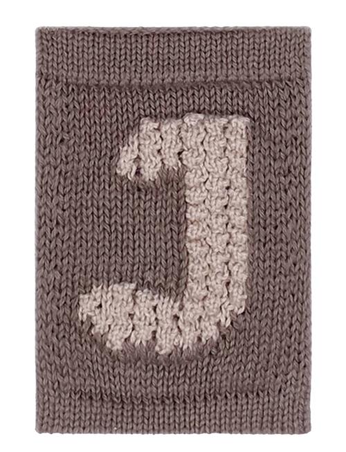 Knitted Letter J, Nature Smallstuff Beige