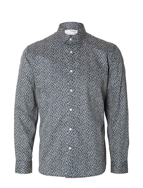 Selected Homme Slhslimsoho-Aop Mix Shirt Ls B Selected Homme Navy