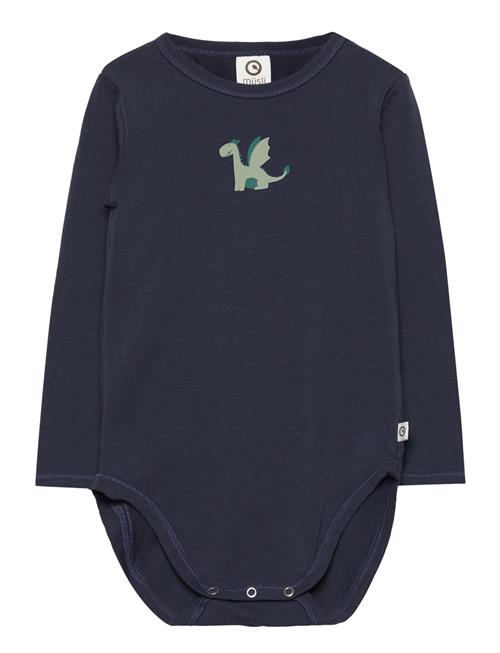 Müsli by Green Cotton Dragon Print L/S Body Müsli By Green Cotton Navy