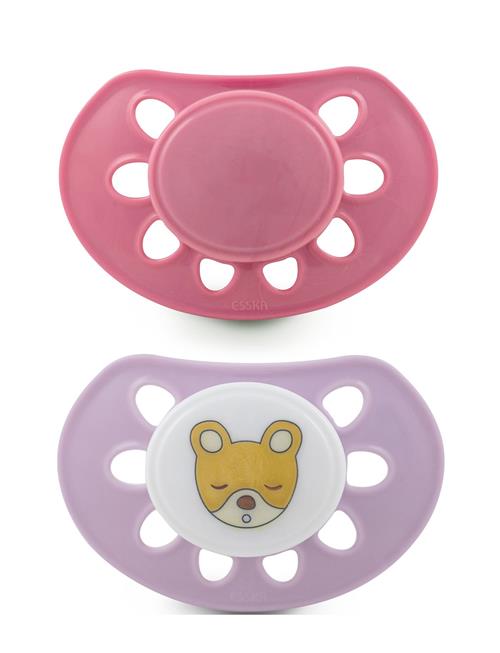 Se Esska Pacifier Classic Silic 2 Pack, + 4 Month Pink Esska Patterned ved Booztlet