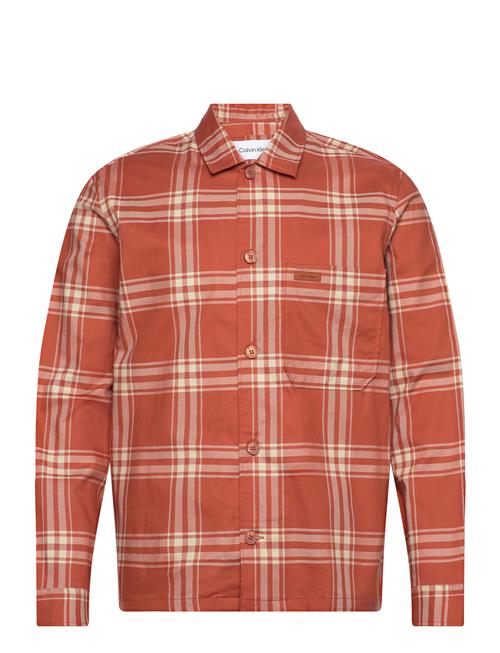 Calvin Klein Twill Graphic Check Overshirt Calvin Klein Red