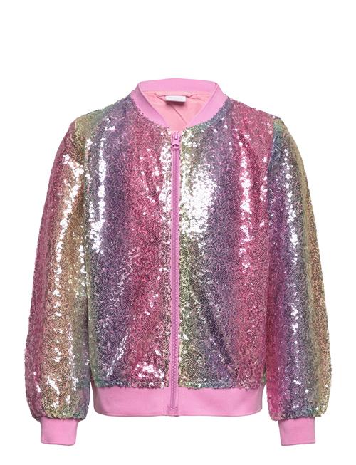 Lindex Jacket Bomber Rainbow Sequince Lindex Pink