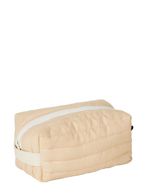 Quilted Toiletry Bag - Wheat Fabelab Coral