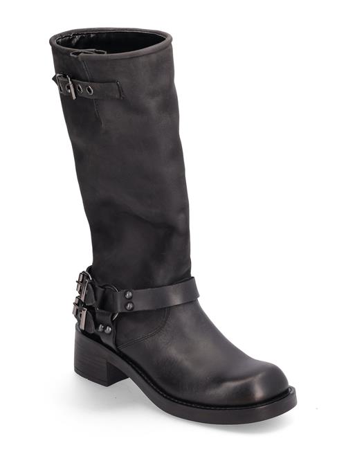 Biaharper Biker Boot Pull Up Leather Bianco Black