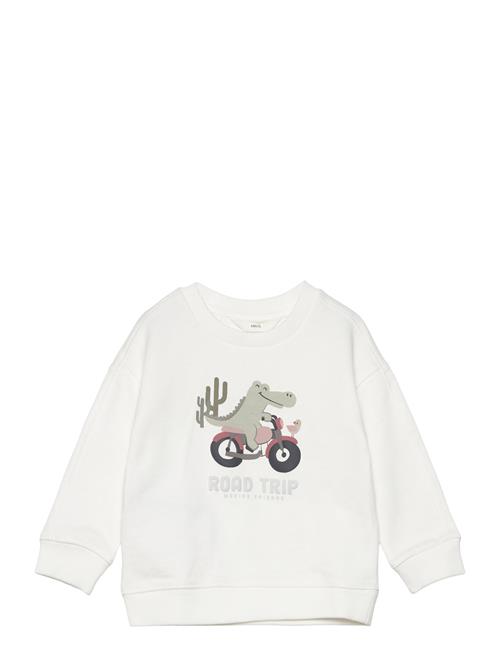 Mango Printed Cotton Sweatshirt Mango White