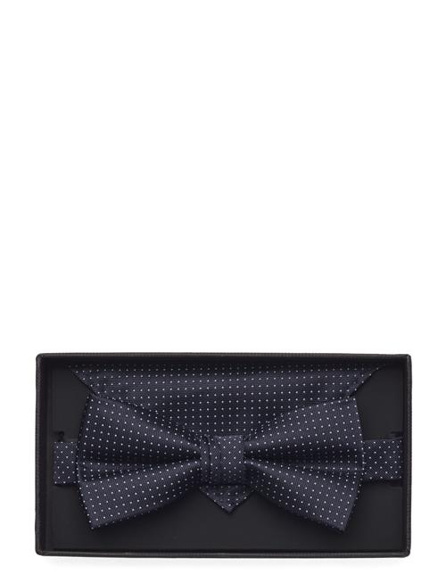 Lindbergh Black Polyester Bow Tie With Dots Lindbergh Black Navy