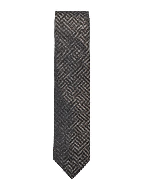 Se Lindbergh Black Patterned Tie 7 Cm Lindbergh Black Brown ved Booztlet