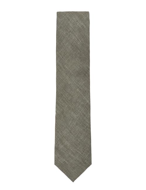 Lindbergh Black Structured Tencel Tie 7 Cm Lindbergh Black Khaki