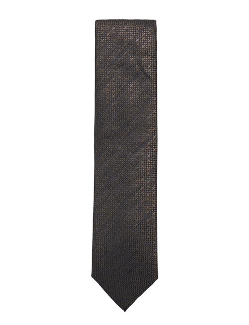 Structured Linen Blend Tie 7 Cmstructured Linen Blend Tie 7 Cm Lindbergh Black Grey