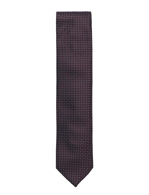 Polyester Tie W. Pattern 7 Cmpolyester Tie W. Pattern 7 Cm Lindbergh Black Burgundy