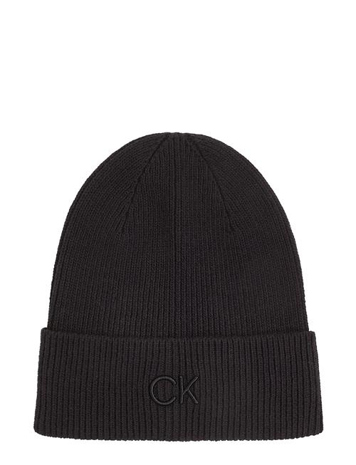 Calvin Klein Ck Embroidery Fine Rib Beanie Calvin Klein Black