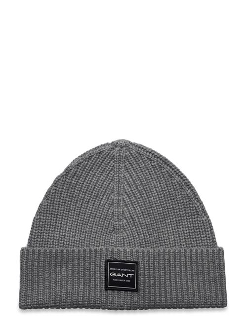 GANT Cotton Ribbed Beanie GANT Grey