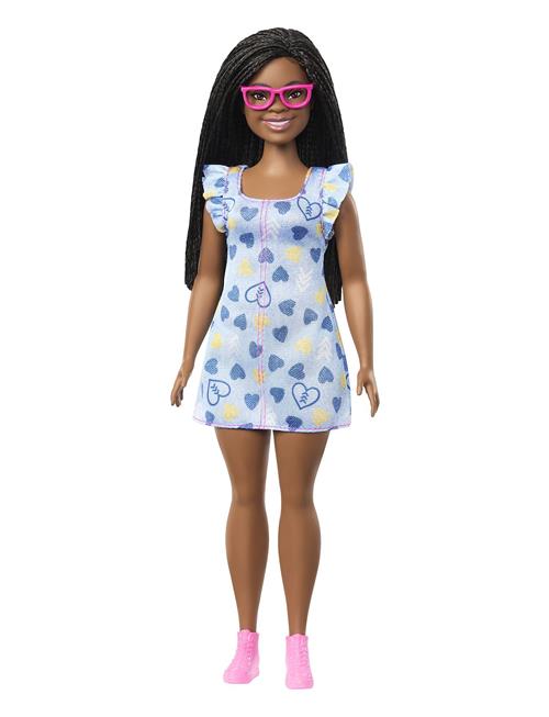 Fashionistas Doll #229, Doll With Down Syndrome Wearing Heart-Print Dress Barbie Patterned