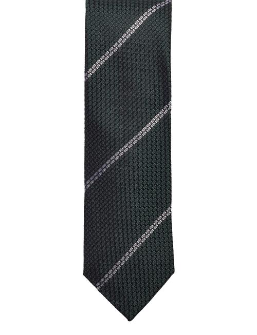 AN IVY Green White Striped Grenadine Tie AN IVY Green