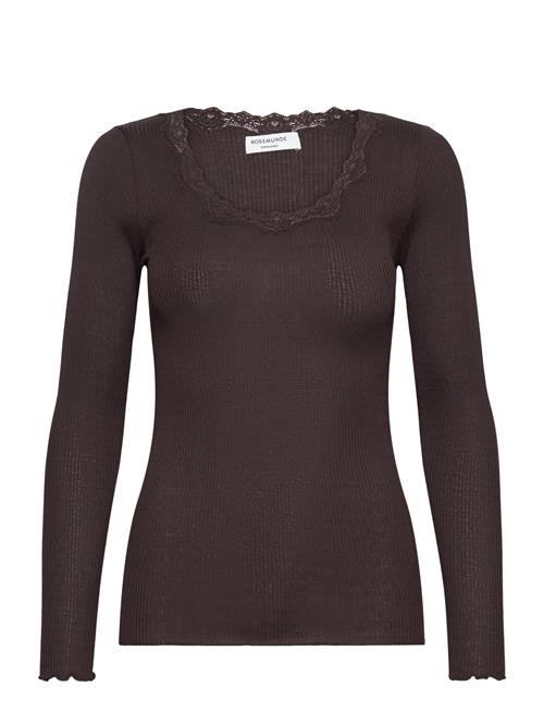 Rosemunde Rwbabette Ls U-Neck Lace Top Rosemunde Brown