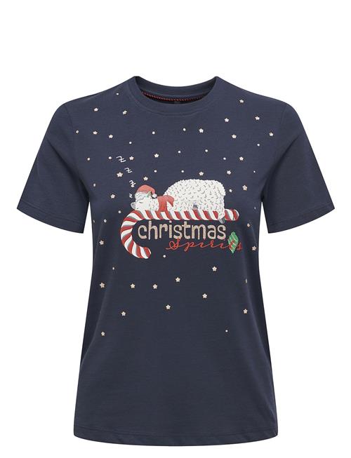 ONLY Onlxmas Life Yrsa Christmas S/S Top Jrs ONLY Navy