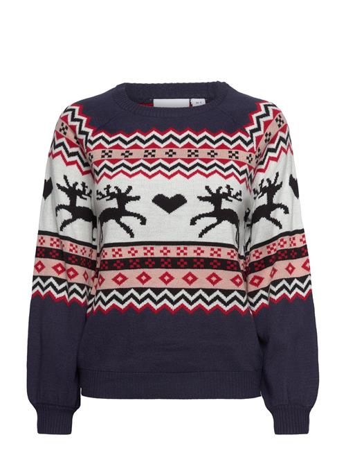 Vila Viholiday L/S Christmas Knit/Ka Vila Blue