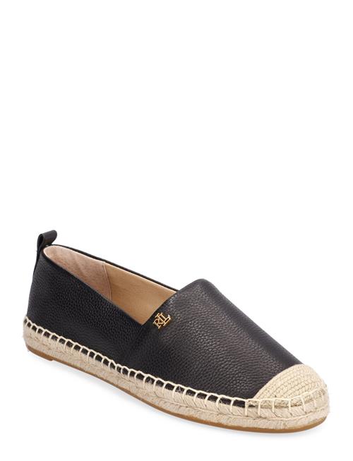 Se Lauren Ralph Lauren Cameryn Iv Tumbled Leather Espadrille Lauren Ralph Lauren Black ved Booztlet