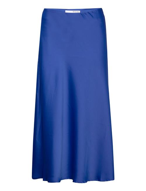 Selected Femme Slflena Hw Midi Skirt Noos Selected Femme Blue