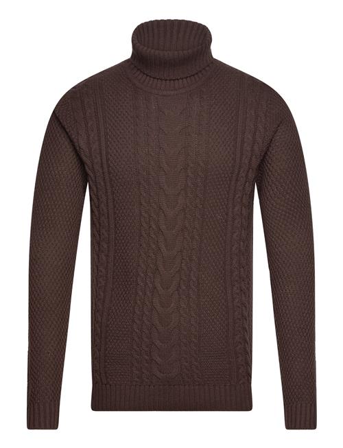 Se Jack & Jones Jjcraig Knit Roll Neck Aw23 Jack & J S Brown ved Booztlet