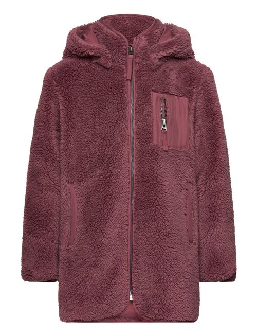 Se Kids Only Kognewsascha Sherpa Hood Jacket Cp Otw Kids Only Burgundy ved Booztlet