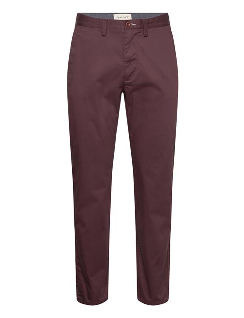 Se GANT Regular Twill Chinos GANT Burgundy ved Booztlet