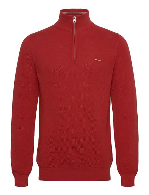 Se GANT Cotton Pique Half Zip GANT Red ved Booztlet