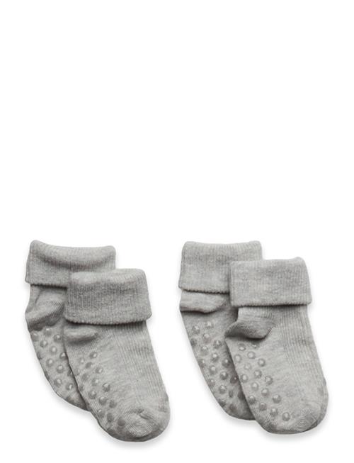 Minymo Baby Rib Sock W. Abs Minymo Grey