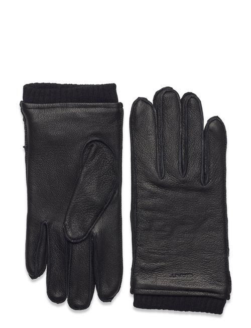 Se GANT Cashmere Lined Leather Gloves GANT Black ved Booztlet