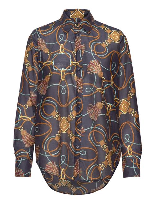 GANT Rel Rope Print Cot Silk Shirt GANT Navy