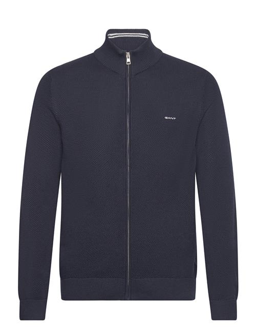 Cotton Pique Zip Cardigan GANT Navy