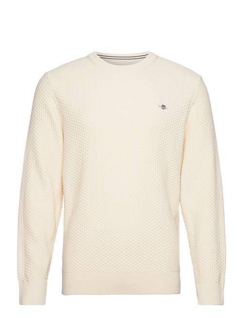 Cotton Texture C-Neck GANT Cream