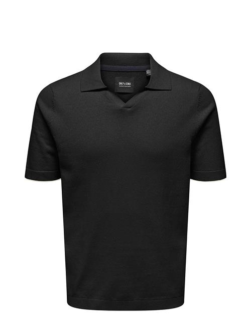 Se ONLY & SONS Onsdal Life Reg Ss 14 Resort Polo Knit ONLY & SONS Black ved Booztlet