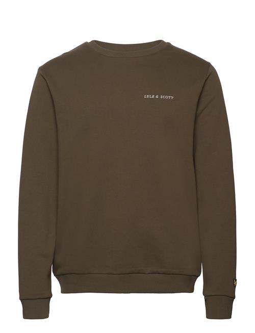 Se Lyle & Scott Embroidered Crew Neck Sweatshirt Lyle & Scott Khaki ved Booztlet