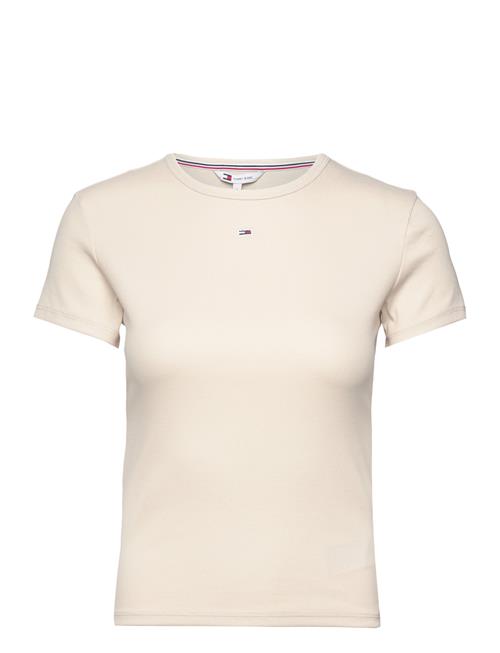 Tjw Slim Essential Rib Ss Tommy Jeans Beige